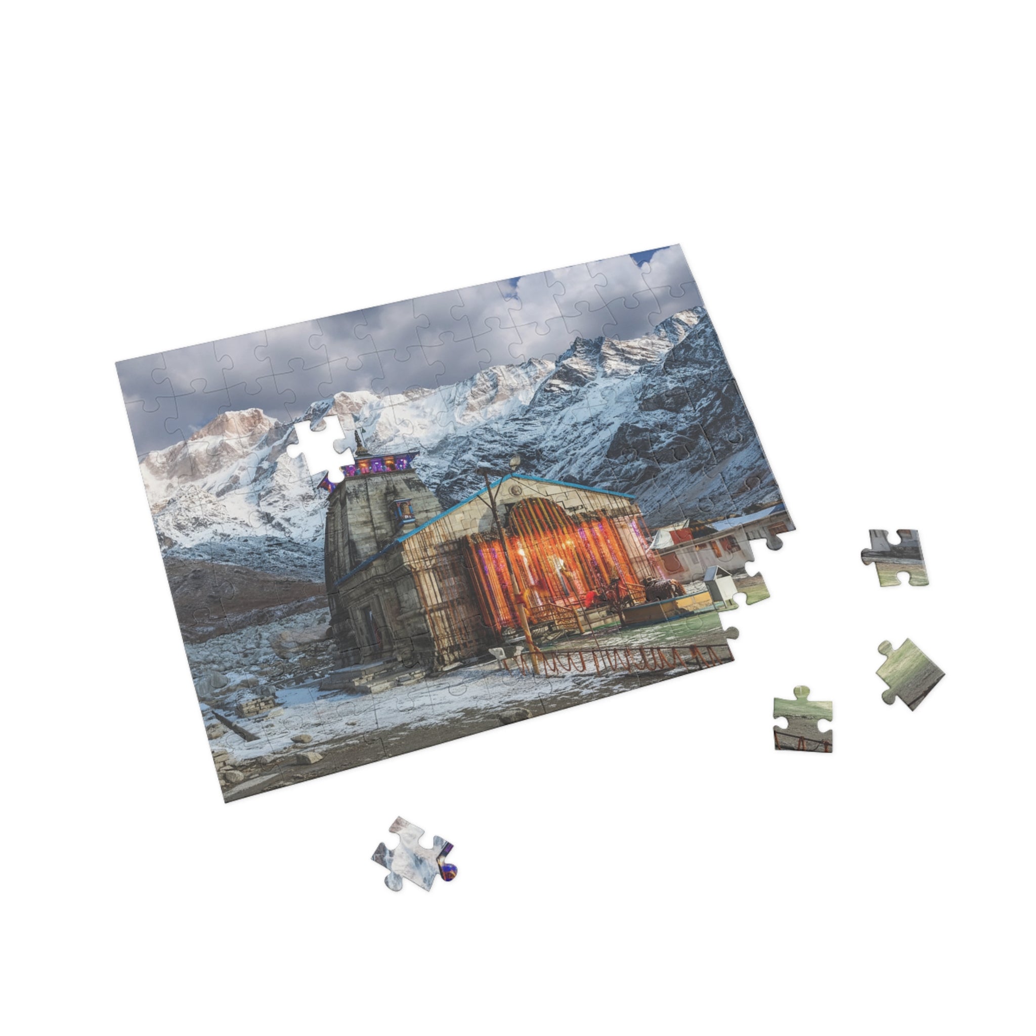 Mountain Shrine Jigsaw Puzzle – Scenic Himalayan Temple Puzzle (96/252/500/1000 pcs)