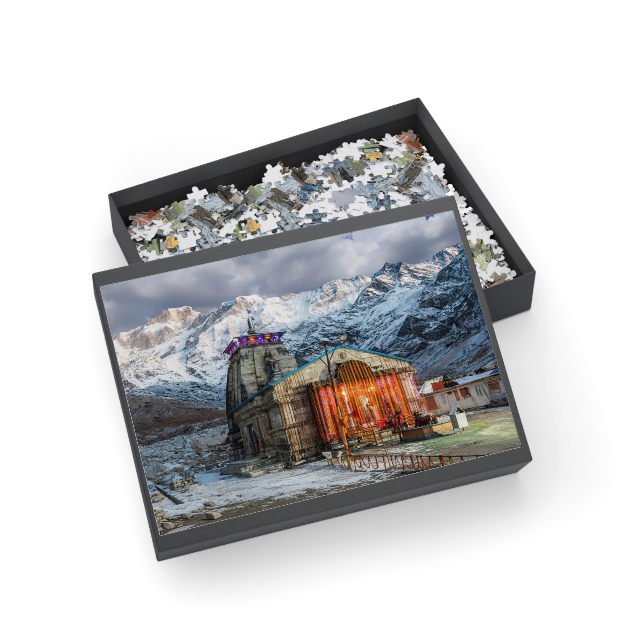 Mountain Shrine Jigsaw Puzzle – Scenic Himalayan Temple Puzzle (96/252/500/1000 pcs)