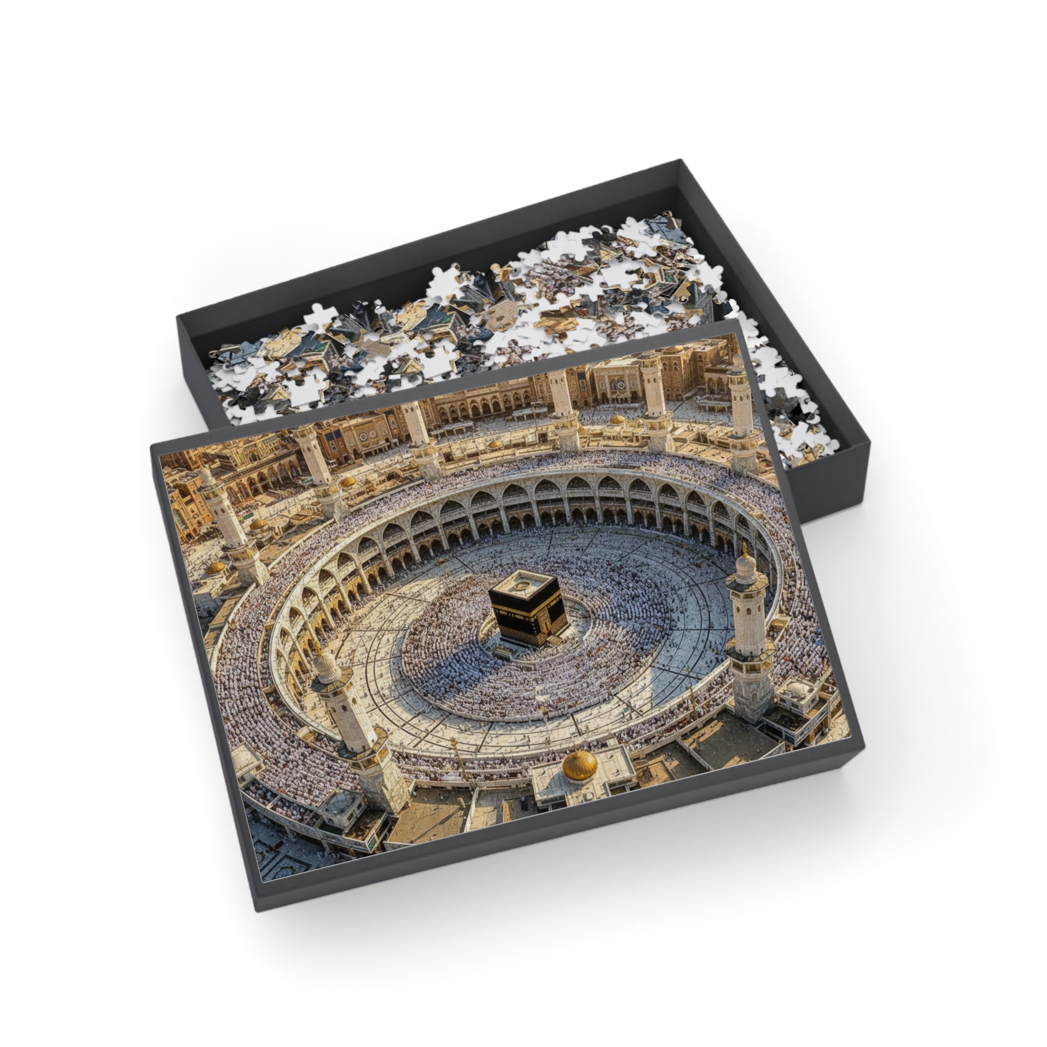 Mecca Kaaba Aerial Photo Puzzle — Islamic Holy Site Jigsaw (96/252/500/1000 pcs)