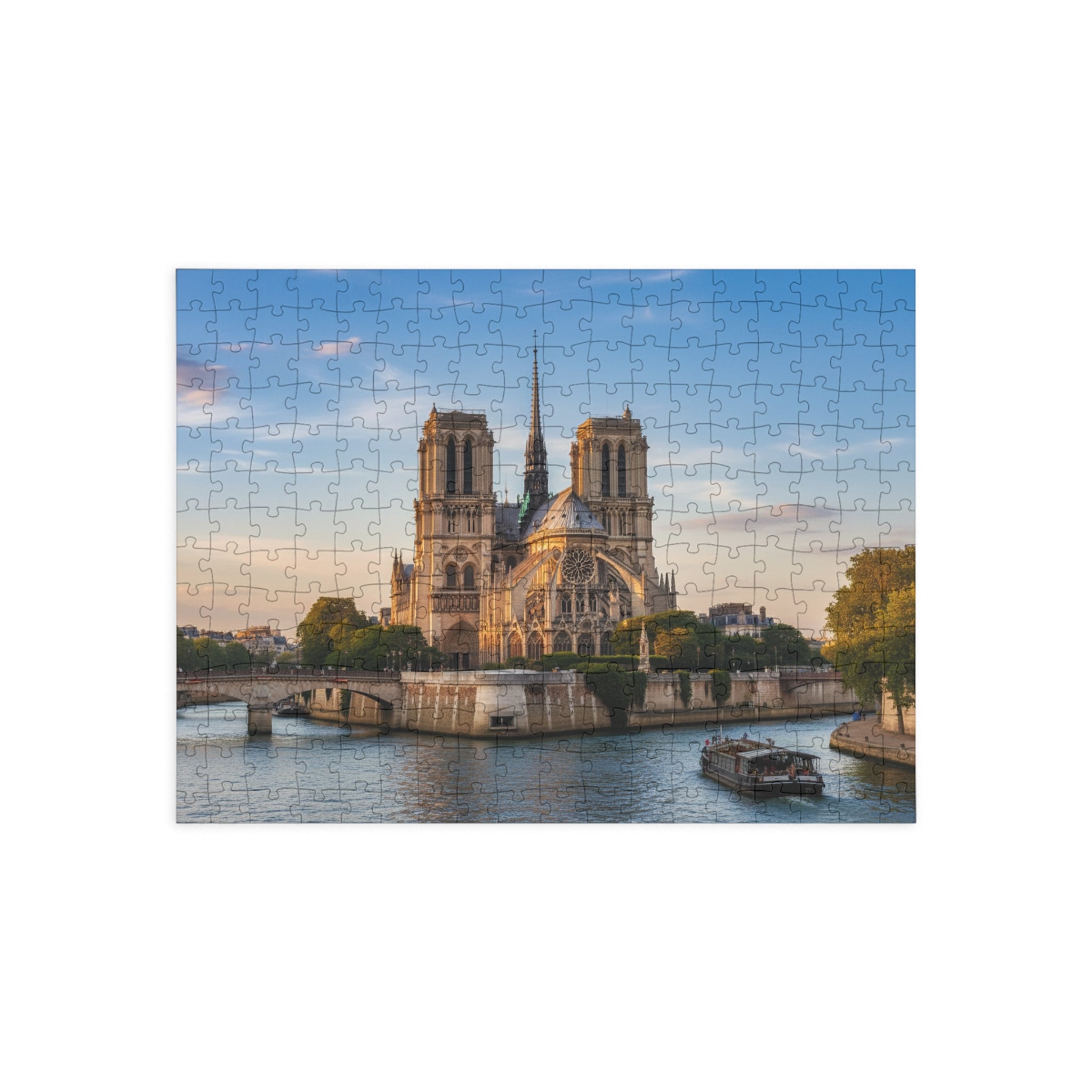 Notre Dame Cathedral Paris Jigsaw Puzzle — Scenic Riverfront Landmark Puzzle (96/252/500/1000 pcs)