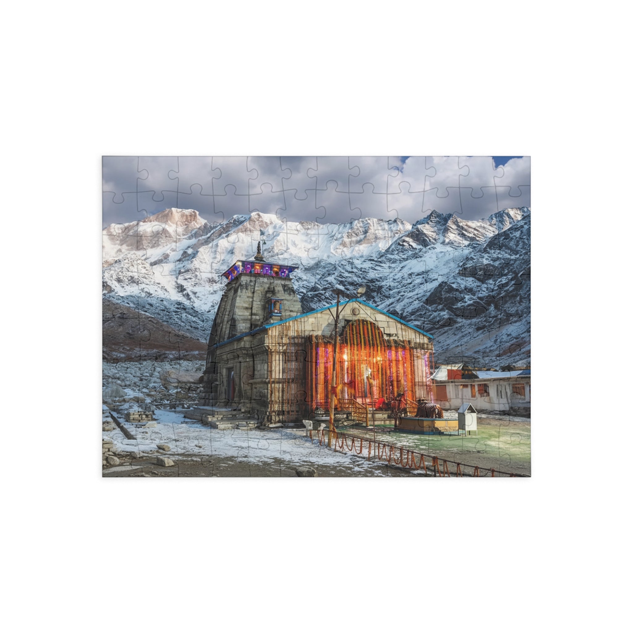 Mountain Shrine Jigsaw Puzzle – Scenic Himalayan Temple Puzzle (96/252/500/1000 pcs)