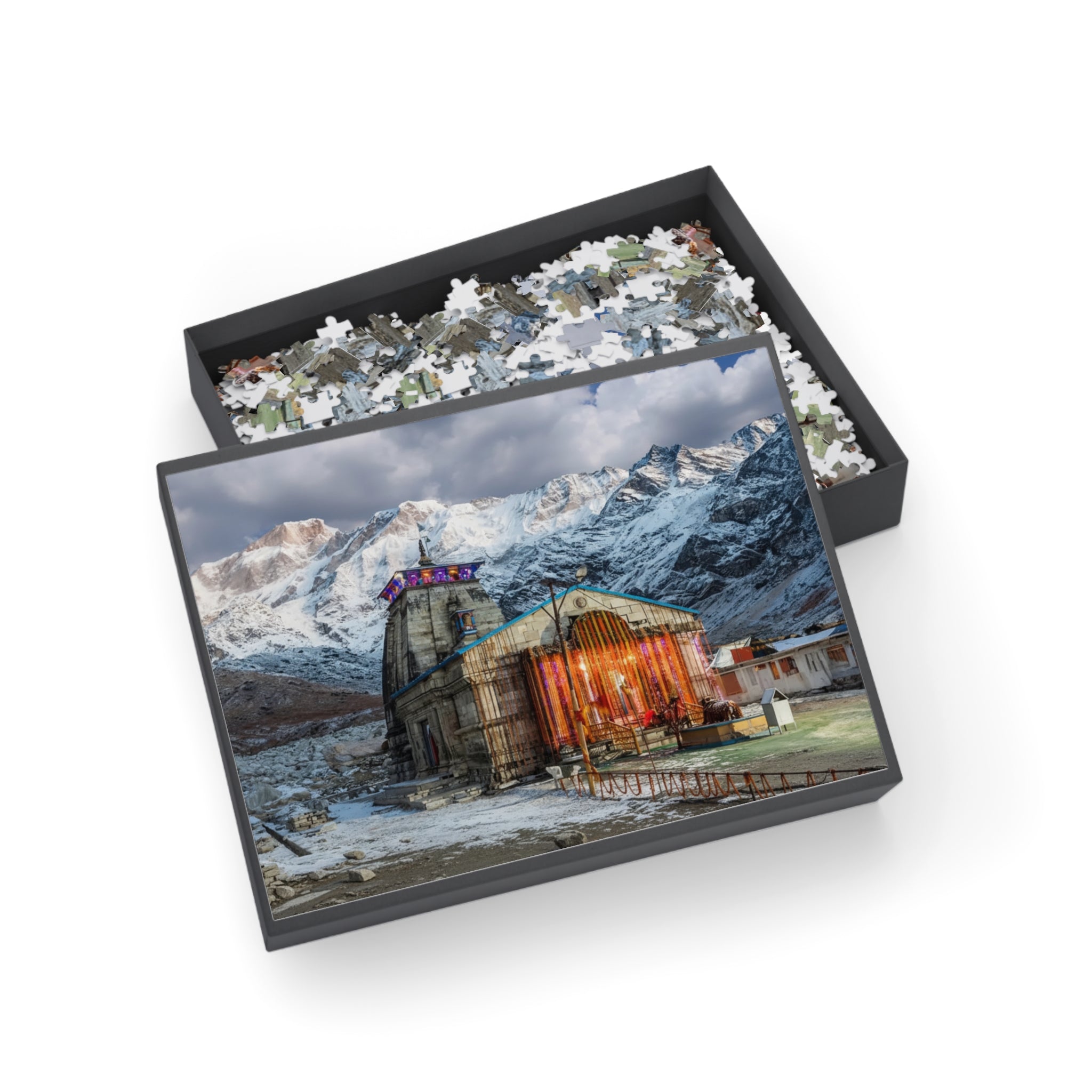 Mountain Shrine Jigsaw Puzzle – Scenic Himalayan Temple Puzzle (96/252/500/1000 pcs)