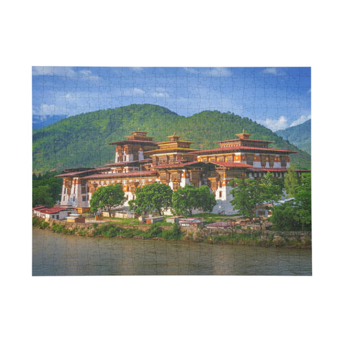 Bhutan Fortress Riverfront Puzzle — Scenic Dzong Landmark Jigsaw (96–1000 pcs)