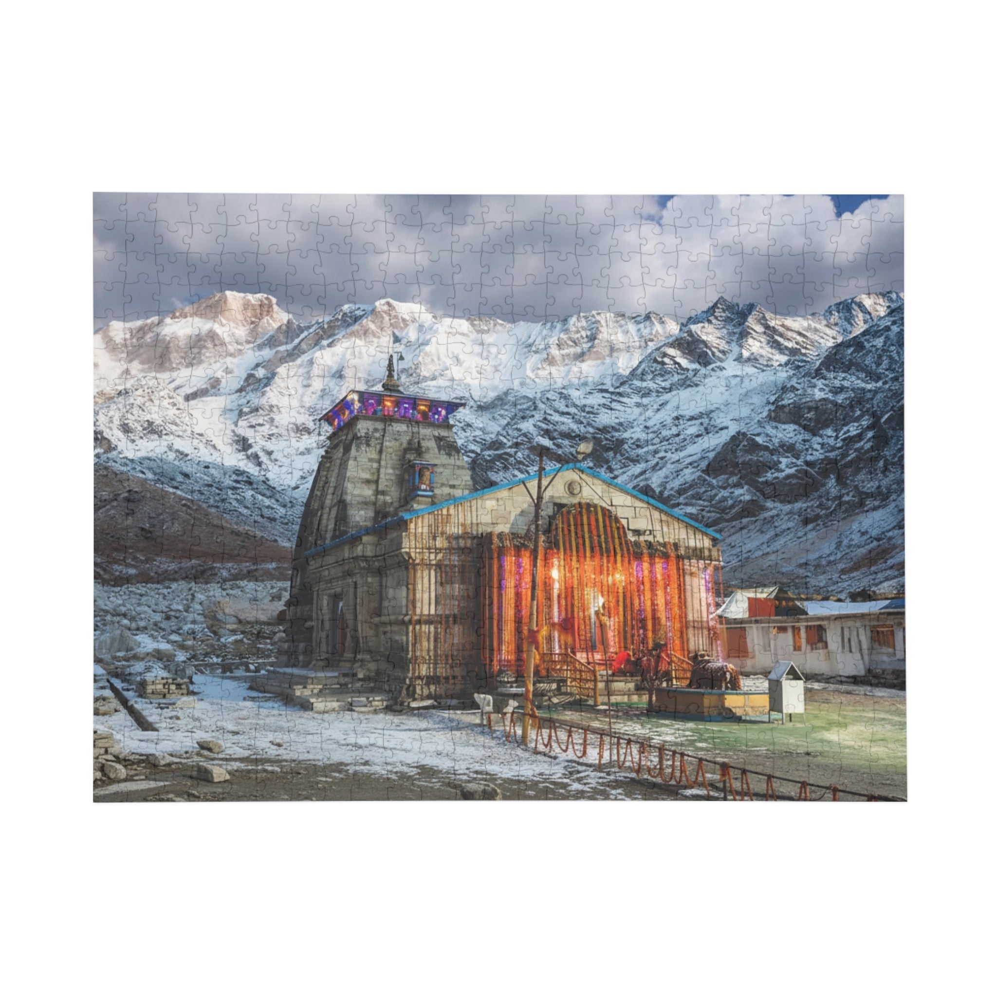 Mountain Shrine Jigsaw Puzzle – Scenic Himalayan Temple Puzzle (96/252/500/1000 pcs)